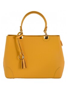 Luksuzna Talijanska torba od prave kože VERA ITALY "Blanca", boja senf, 24x30cm