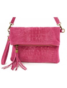Luksuzna Talijanska torba od prave kože VERA ITALY "Diana", boja fuksija, 17x23cm