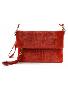 Luksuzna Talijanska torba od prave kože VERA ITALY "Armida", boja crvena, 17x23cm