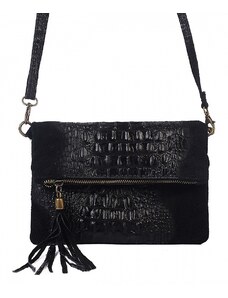 Luksuzna Talijanska torba od prave kože VERA ITALY "Nicci", boja crna, 17x23cm