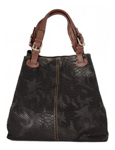 Luksuzna Talijanska torba od prave kože VERA ITALY "Carita", boja crna, 29x35cm