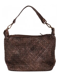 Luksuzna Talijanska torba od prave kože VERA ITALY "Marilena", boja tamnosmeđa, 31x33cm