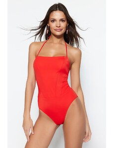 Trendyol Crveni kvadratni ovratnik ekstender Normalni kupaći kostim za noge