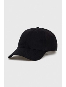 Pamučna kapa sa šiltom Lacoste boja: crna, bez uzorka