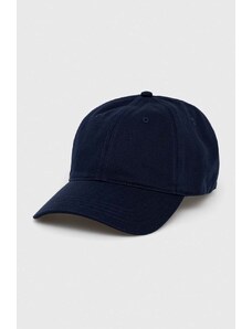 Pamučna kapa sa šiltom Lacoste boja: tamno plava, bez uzorka