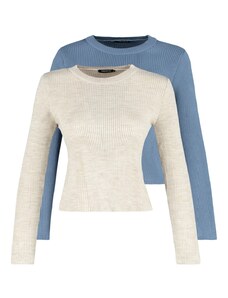Trendyol Indigo-Stone džemper od 2 pakiranja pletenina
