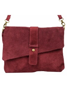 Luksuzna Talijanska torba od prave kože VERA ITALY "Talci", boja tamnocrvena, 22x28cm