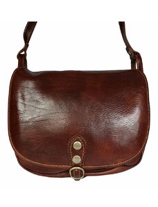 Luksuzna Talijanska torba od prave kože VERA ITALY "Zlota", boja čokolada, 25x30cm