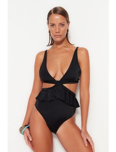 Trendyol Black V-izrez alternativa nositi redoviti nogavac kupaći kostim