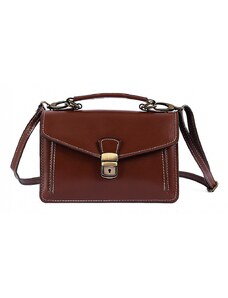 Luksuzna Talijanska torba od prave kože VERA ITALY "Wilson", boja smeđa, 18x24.5cm