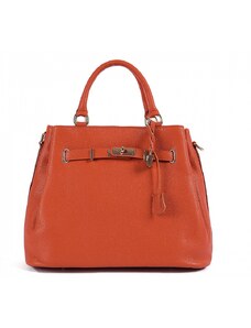 Luksuzna Talijanska torba od prave kože VERA ITALY "Geffa", boja narančasta, 29x40cm