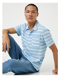 Koton Basic T-Shirt Polo Neck Buttons Pocket Detaljno