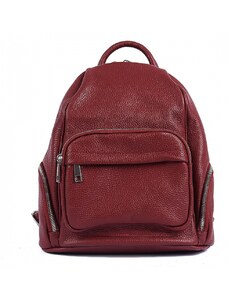 Luksuzna Talijanska torba od prave kože VERA ITALY "Depanda", boja tamnocrvena, 30x28cm