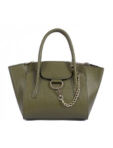 Luksuzna Talijanska torba od prave kože VERA ITALY "Glare", boja tamno zeleno, 24x25cm