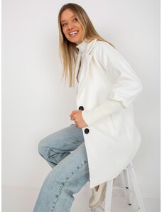 Fashionhunters Ecru lady's coat with pockets OCH BELLA