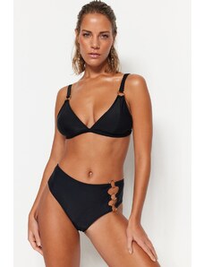 Trendyol crni trokut accessorized bikini top