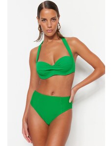 Trendyol zeleni donji dio bikinija visokog struka s redovitim nogama