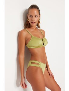 Trendyol zeleni izrezani / prozorski normalni donji dio bikinija za noge