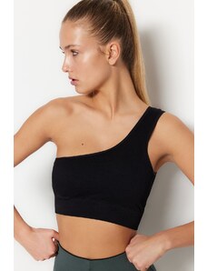 Trendyol Black Seamless/Seamless Supported/Shaping Single Shoulder Knitted Sports Bra
