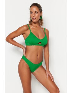 Trendyol zeleni Bralette izrezan / prozorski teksturirani gornji dio bikinija