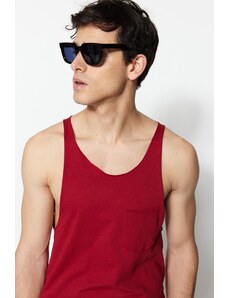 Trendyol Claret Red Men Regular / Normal Fit 100% pamučna džepna majica bez rukava / sportaš