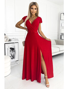 Numoco Ženska večernja haljina Crystal crvena L