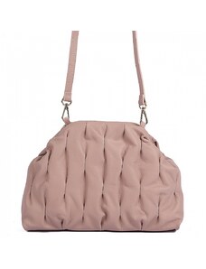 Luksuzna Talijanska torba od prave kože VERA ITALY "Romaza", boja puderasto ružičasta, 21x30cm