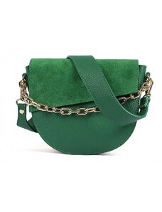 Luksuzna Talijanska torba od prave kože VERA ITALY "Lerjina", boja zelena, 18x19cm