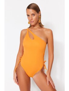 Trendyol narančasti dekolte s jednim ramenom redoviti kupaći kostim za noge