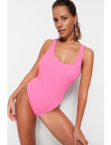 Trendyol ružičasti ručnik s okruglim vratom normalan kupaći kostim za noge