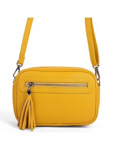 Luksuzna Talijanska torba od prave kože VERA ITALY "Jotora", boja žuta, 14x22cm