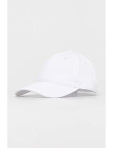 Pamučna kapa sa šiltom Lacoste boja: bijela, bez uzorka