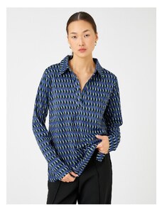 Koton Oversize Polo Neck T-Shirt Long Sleeve
