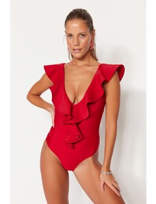 Ženski jednodijelni kupaći kostim Trendyol Frill detailed