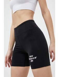 Kratke hlače New Balance za žene, boja: crna, s tiskom, visoki struk, WS31504BK-4BK