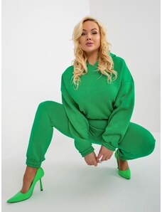 Fashionhunters Green basic tracksuit plus size with sweatshirt