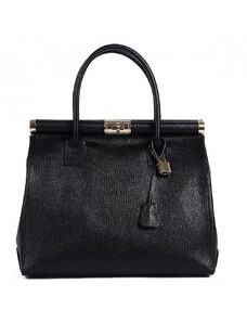 Luksuzna Talijanska torba od prave kože VERA ITALY "Mantovia", boja crna, 27x32cm
