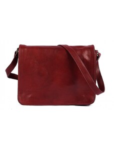 Luksuzna Talijanska torba od prave kože VERA ITALY "Manreza", boja crvena, 28x38cm