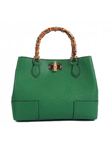 Luksuzna Talijanska torba od prave kože VERA ITALY "Miramalfa", boja zelena, 28x36cm