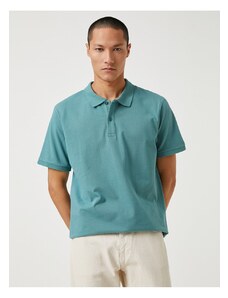 Koton Basic T-Shirt Polo Neck Button Detaljno