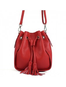 Luksuzna Talijanska torba od prave kože VERA ITALY "Castelia", boja crvena, 24x20cm