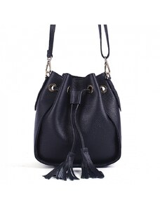 Luksuzna Talijanska torba od prave kože VERA ITALY "Santadera", boja tamnoplava, 24x20cm