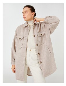 Koton predimenzionirana jakna košulja ovratnik s džepovima i gumbima
