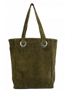 Luksuzna Talijanska torba od prave kože VERA ITALY "Ameli", boja zelena, 39x43cm