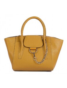 Luksuzna Talijanska torba od prave kože VERA ITALY "Robertina", boja senf, 24x25cm