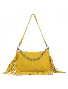Luksuzna Talijanska torba od prave kože VERA ITALY "Vedraga", boja žuta, 16x25cm