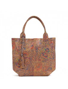 Luksuzna Talijanska torba od prave kože VERA ITALY "Indonezia", boja ispis u boji, 32x42cm