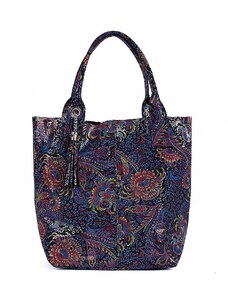 Luksuzna Talijanska torba od prave kože VERA ITALY "Bahami", boja ispis u boji, 32x42cm