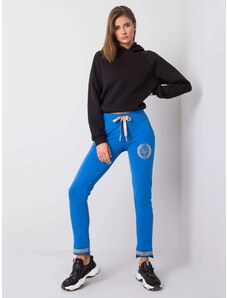 Fashionhunters Blue cotton sweatpants