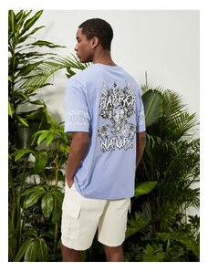 Koton Oversize T-Shirt with a Crew Neck Graffiti Print Short Sleeves